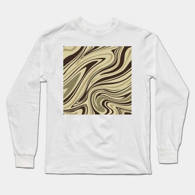 Groovy Swirling Liquid Pattern - Earthy Combo Long Sleeve T-Shirt by Charredsky